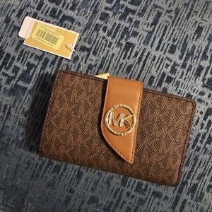 MICHAEL Michael Kors Brown and Gold Wallet